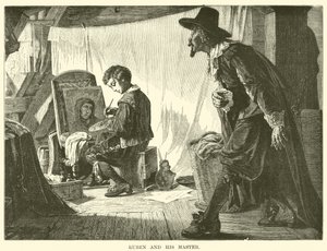Rubén y su maestro (grabado)