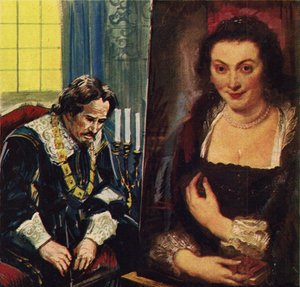 Rubens con un retrato de su esposa fallecida, Isabella