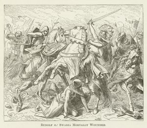 Rodolfo de Suabia mortalmente herido