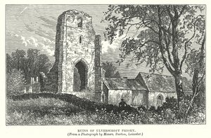 Ruinas del Priorato de Ulverscroft (grabado) de English School
