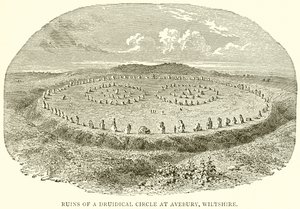 Ruinas de un círculo druídico en Avebury, Wiltshire
