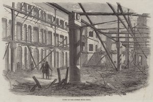 Ruinas del Salón de Música de Surrey (grabado) de English School