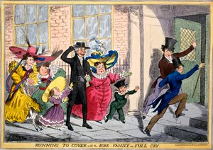 Corriendo a Cubrirse con la Familia Bore en Pleno Llanto, c.1830