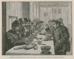 Refugiados rusos en el Refugio Temporal para Judíos Pobres, Leman Street, Londres de English School