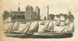 Partido de vela en el Támesis (grabado) de English School
