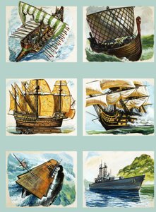 Montaje de barcos de vela