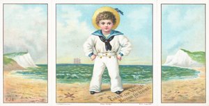 Niño marinero en la playa de English School