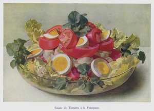 Ensalada francesa de tomate (litografía en color)