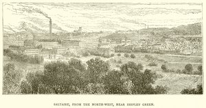 Saltaire, desde el noroeste, cerca de Shipley Green
