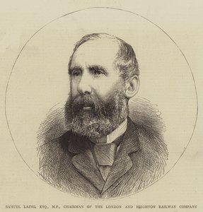 Samuel Laing, Esquire, MP, Presidente de la London and Brighton Railway Company (grabado)