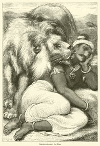 Sandrocottus y el león (grabado) de English School