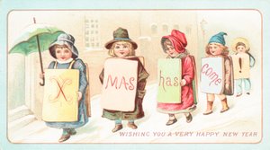 Niñas de Sandwich, tarjeta de Navidad de English School