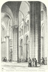 Catedral de Santiago. Interior del transepto sur, mirando al noreste (grabado) de English School