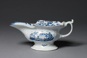 Salsera, posiblemente hecha por la Fábrica de Porcelana de Worcester o la Fábrica de Porcelana de Bristol, c.1752 de English School