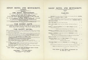 Tarifa del Hotel Savoy, 1900 de English School