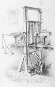 Sierra en aserradero de Cyclopaedia of Useful Arts & Manufactures, editado por Charles Tomlinson, c.1880s de English School