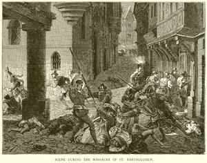 Escena durante la masacre de San Bartolomé de English School