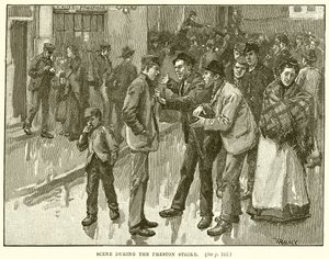 Escena durante la Huelga de Preston de English School