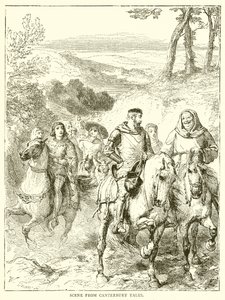 Escena de los Cuentos de Canterbury de English School