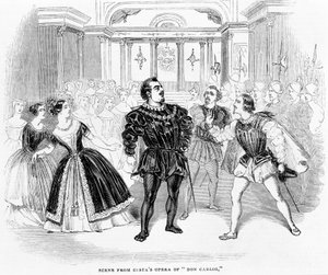 Escena de la ópera Don Carlos de Costa, 1844 de English School