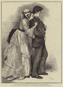 Escena de "Man and Wife", en el Teatro Príncipe de Gales (grabado) de English School