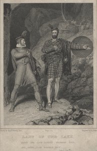 Escena del poema La dama del lago de Sir Walter Scott de English School