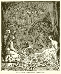Escena de La princesa de Tennyson de English School