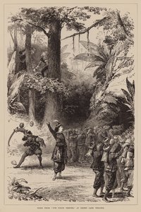 Escena de "Los cuarenta ladrones", en el teatro Drury Lane (grabado) de English School