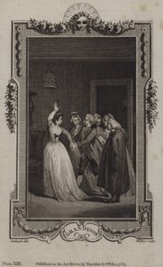 Escena de La historia de Sir Charles Grandison, de Samuel Richardson de English School