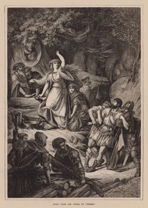 Escena de la ópera "Norma" (grabado) de English School