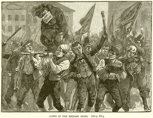 Escena en los Disturbios de Belfast de English School