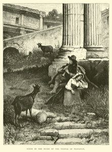 Escena en las ruinas del Templo de Vespasiano
