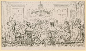Escena de la vida en Londres de English School