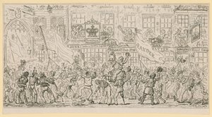 Escena de la vida en Londres de English School