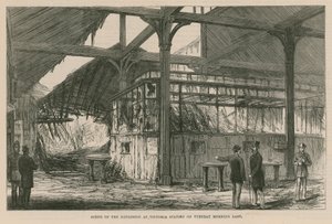 Escena de la explosión en la Estación Victoria el martes por la mañana pasada, 1884 de English School