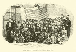 Estudiantes en la escuela misionera, Joppa de English School