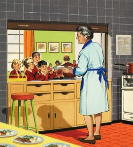 Señora de la cena escolar de English School
