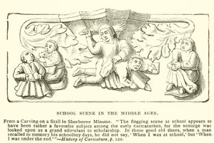 Escena escolar en la Edad Media de English School