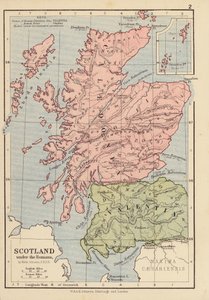 Escocia bajo los romanos (litografía en color)