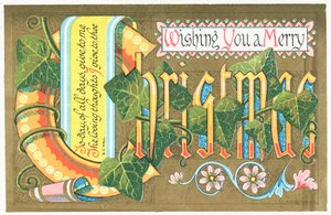 Pergamino y hiedra, Tarjeta de Navidad de English School