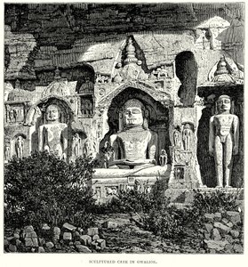 Cueva escultórica de Gwalior (grabado)
