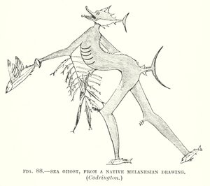 Fantasma marino, de un dibujo nativo melanesio, Codrington (litografía)