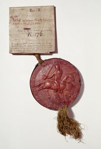 Sello del Rey Ricardo I (cera y pergamino) (ref ChAntB349) de English School