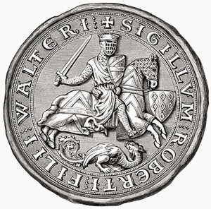 Sello de Robert Fitzwalter, de A Short History of the English People por J. R. Green, publicado en 1893