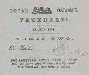 Abono de temporada, Vauxhall Gardens, Londres de English School