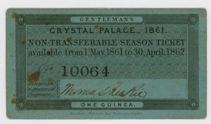 Pase de temporada para el Palacio de Cristal, 1861-62 de English School