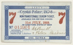Abono de temporada para el Crystal Palace, Londres, 1867-1868