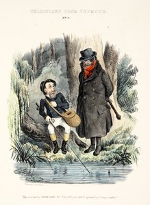 Selecciones de Seymour: No. 3, "Este es un lugar muy solitario, señor, me sorprende que no tenga miedo de ser robado.", pub c.1840