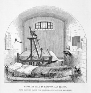 Celda Separada en la Prisión de Pentonville, de Las Prisiones Criminales de Londres y Escenas de la Vida en Prisión por Henry Mayhew y John Binny, 1862 de English School
