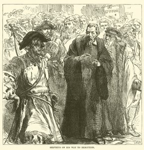 Servet en su camino a la ejecución de English School
